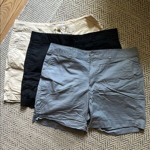 Old Navy Everyday Shorts 3 Pack in Gray, Black, and Tan